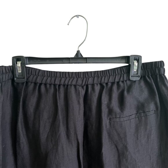 Zara Women's Linen Blend Black Wide Leg Pants ZW Collection Spring Summer Sz XL - Picture 10 of 10